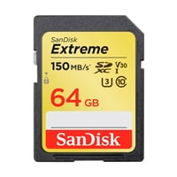 SanDisk Extreme 64GB 150MBs V30 UHSI U3  Tarjeta SD