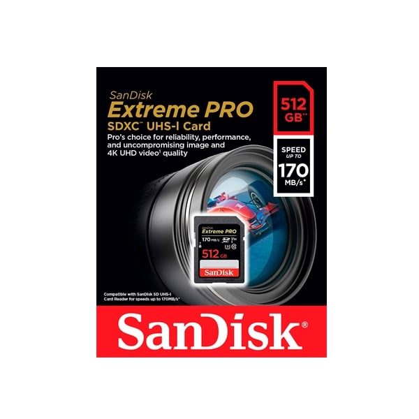 SanDisk Extreme Pro 512GB 170MBs  Tarjeta SD