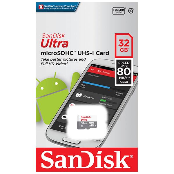 SanDisk Ultra Android 32GB 80MBs   Tarjeta microSD
