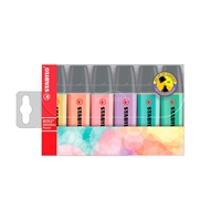 Stabilo Estuche 6 marcadores Fluorescentes colores Pastel