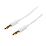 StarTechcom 2m White Slim 35mm Stereo Audio Cable
