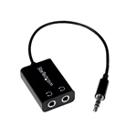 StarTech Black Slim Mini Jack Headphone Splitter  Cable