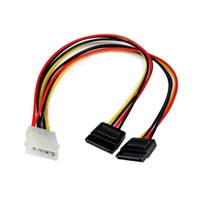 StarTechcom 12in LP4 to 2x SATA Power Y Cable Adapter