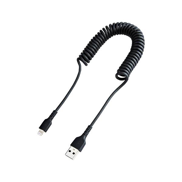 StarTechcom Cable 1m USB a Lightning Rizado MFi Negro Carga para iPhone