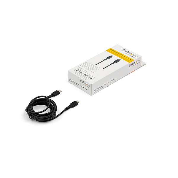 StarTechcom Cable USBC a Lightning Resistente de 2 m  de Color Negro