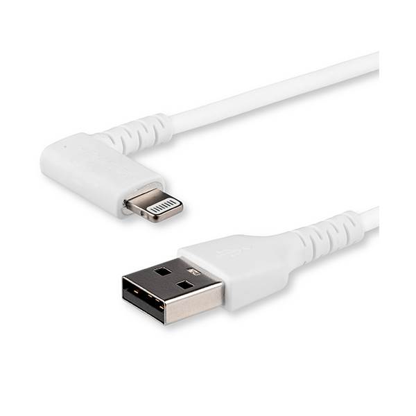 StarTechcom Cable USBA a Lightning Acodado de 2 m  Color Blanco