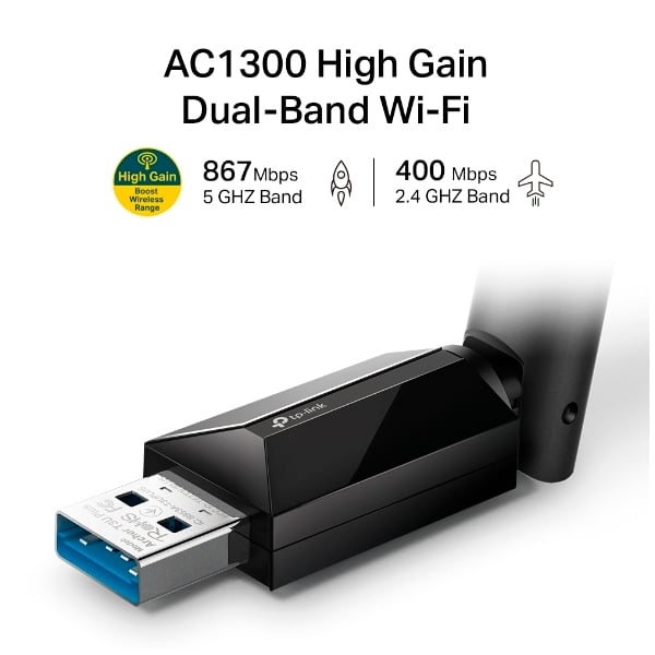 TPLink Archer T3U Plus AC1300 Dual  Antena USB WIFI