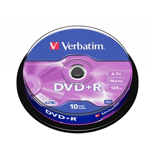 Verbatim DVDR 16x Bobina 10u 47GB  DVD
