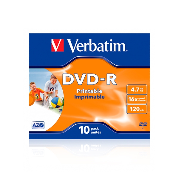 Verbatim DVDR 16x Pack 10u 47GB Imprimible  DVD