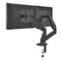 Aisens DT32TSR221 Black  hasta 9kg por brazo  contrapeso giratorio e inclinable  Soporte Profesional para 2 monitores