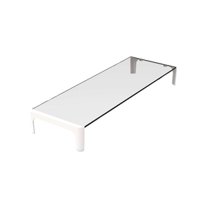 Approx Elevador Monitor Mesa Cristal Blanco  Soporte