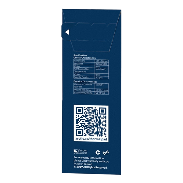 Arctic 120 x 20 x 05 mm pack de 2  Thermal pad Arctic 120 x 20 x 05 mm pack de 2  Thermal pad
