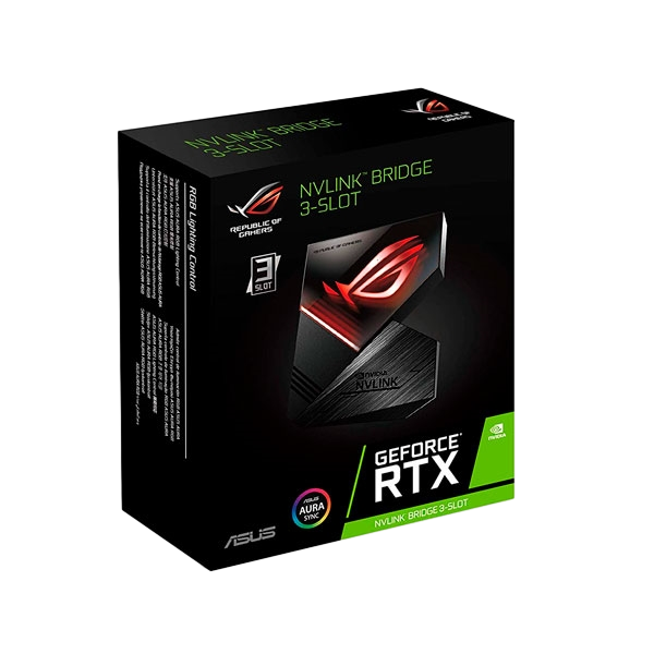 Asus ROG NVLink Bridge Triple Slot Aura Sync RGB  60 mm Asus ROG NVLink Bridge Triple Slot Aura Sync RGB  60 mm