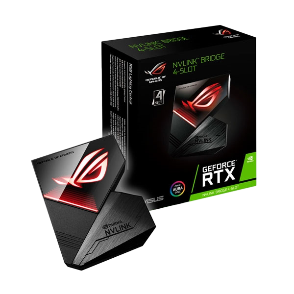Asus ROG NVLink Bridge 4 Slot Aura Sync RGB  80 mm Asus ROG NVLink Bridge 4 Slot Aura Sync RGB  80 mm