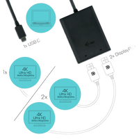 ITec USBC a 2 x Display Port 4K Adaptador ITec USBC a 2 x Display Port 4K Adaptador