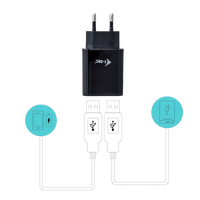 ITec USB Power Charger 2 Ports Negra  Adaptador