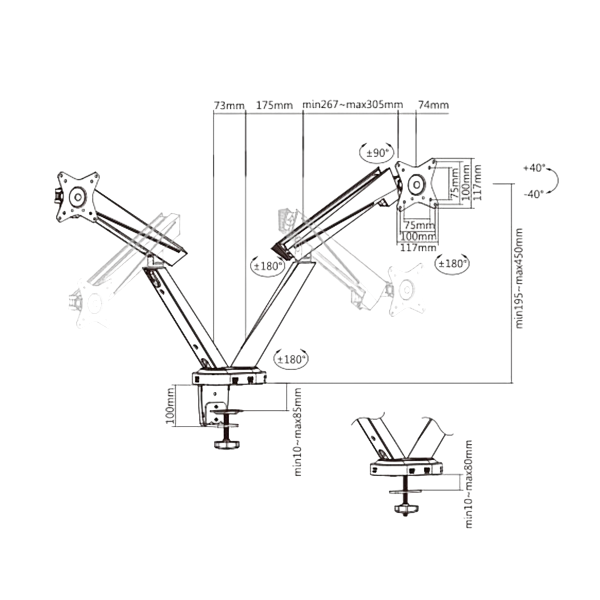 OPLITE Supreme Dual Monitor Stand Pro Soporte monitor OPLITE Supreme Dual Monitor Stand Pro Soporte monitor