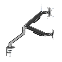 TooQ soporte de mesa para pantalla 1732 VESA Max 100x100 GrisNegro  Soporte