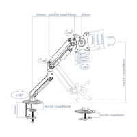 TooQ soporte de mesa para pantalla 1732 VESA Max 100x100 GrisNegro  Soporte