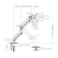 TooQ soporte de mesa para pantalla 1732 VESA Max 100x100 Blanco  Soporte