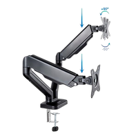 TooQ DB5132TNRB 1732 Negra Doble Brazo  Soporte Monitor