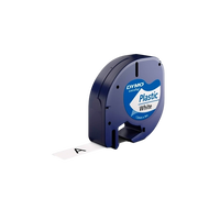 Dymo cinta de plástico negro  blanco 12mm x 4m  Recambio