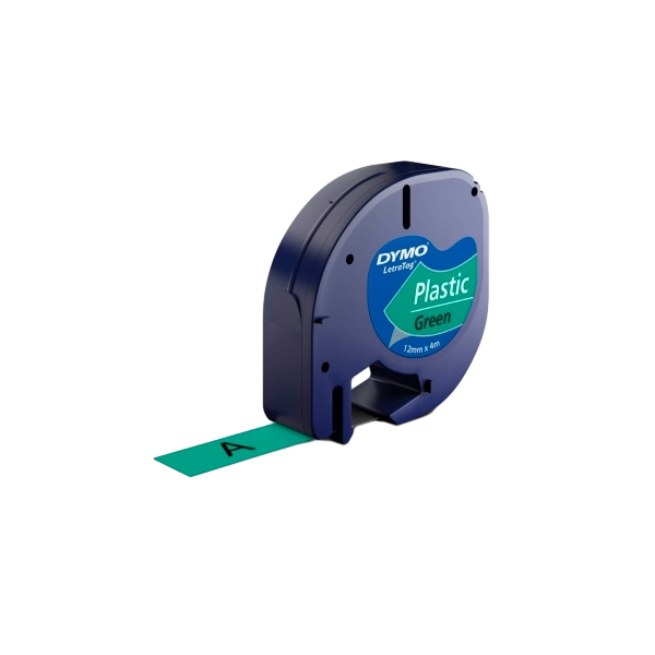 Dymo cinta de plástico negro verde 12mm x 4m Recambio Dymo cinta de plástico negro verde 12mm x 4m Recambio