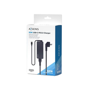 Aisens ASCH1PD65DBK 65W USBC Cargador de Portátil Aisens ASCH1PD65DBK 65W USBC Cargador de Portátil