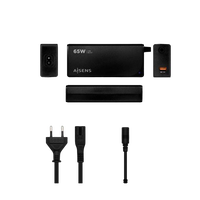 Aisens ASLC65WAUTOBK  65W  9 Conectores  USB 30  Cargador de Portátil
