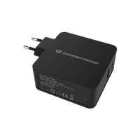 Conceptronic Cargador USBC y USBA 60W Negro Adaptador Conceptronic Cargador USBC y USBA 60W Negro Adaptador