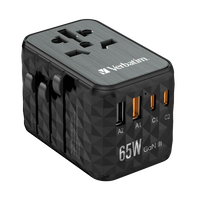 Verbatim UTA05  GaN III 65W  2x USBC  2x USBA  Cargador de Pared Universal