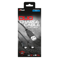 Trust Gaming GXT 222 Cable de carga para 2 mandos PS4 Trust Gaming GXT 222 Cable de carga para 2 mandos PS4