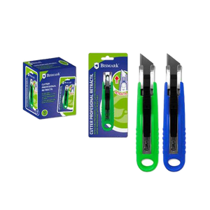 Bismark Cúter Profesional 18mm hoja retráctil automática Colores Surtidos