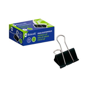 Bismark Pinza Metálica Palanca Abatible sujetapapeles 25 mm Color negro  Caja 12 unidades