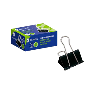 Bismark Pinza Metálica Palanca Abatible sujetapapeles 51 mm Color negro  Caja 12 unidades