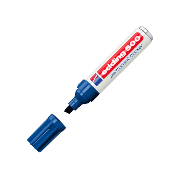Edding 500 Rotulador Permanente Azul Punta Biselada 27mm Edding 500 Rotulador Permanente Azul Punta Biselada 27mm
