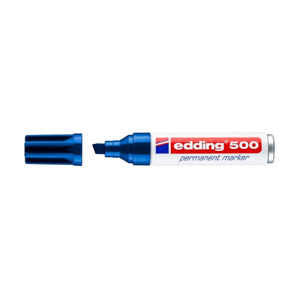 Edding 500 Rotulador Permanente Azul Punta Biselada 27mm Edding 500 Rotulador Permanente Azul Punta Biselada 27mm