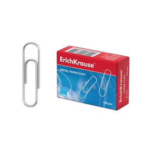 ErichKrause Caja 100 Clips Niquelados 28mm