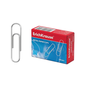 ErichKrause Caja 100 Clips Niquelados 33mm