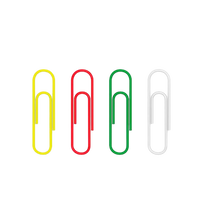 ErichKrause Caja 100 Clips recubiertos de vinilo Colores 33mm