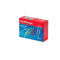ErichKrause Caja 100 Clips recubiertos de vinilo Colores 33mm