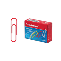 ErichKrause Caja 100 Clips recubiertos de vinilo Colores 28mm