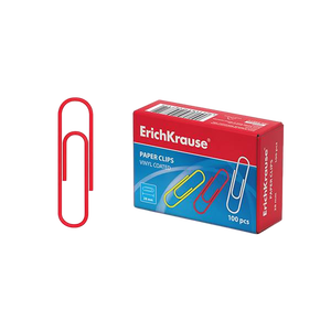 ErichKrause Caja 100 Clips recubiertos de vinilo Colores 28mm