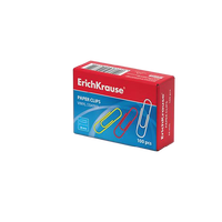 ErichKrause Caja 100 Clips recubiertos de vinilo Colores 28mm