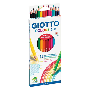 Lápices de Colores Giotto Colors 30 mina 3mm Caja 12 Colores Surtidos