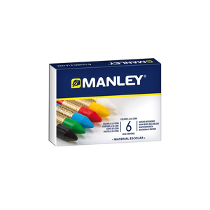 Manley Estuche 6 Ceras Colores Surtidos