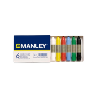 Manley Estuche 6 Ceras Colores Surtidos