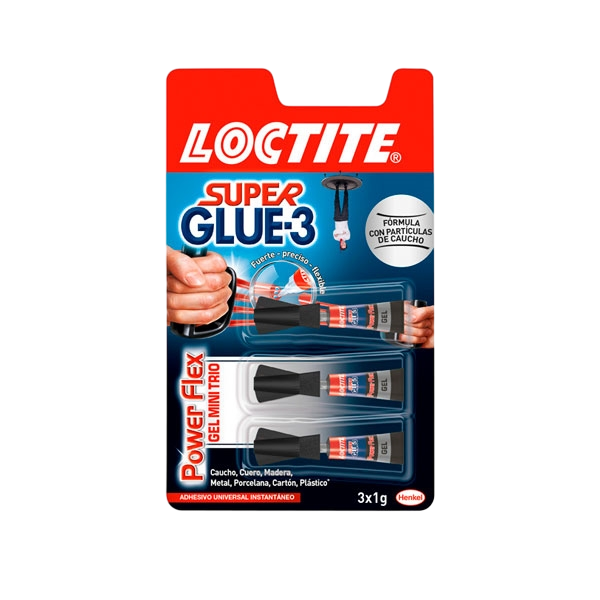 Loctite Super Glue3 Power Flex Gel Mini Trio  Adhesivo Loctite Super Glue3 Power Flex Gel Mini Trio  Adhesivo