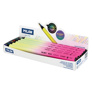 Milan Caja de 12 Lápices multicolor MAXI redondos serie Sunset