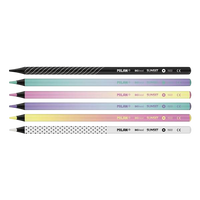 Milan Caja 6 Lápices de colores mina gruesa formato redondo Sunset madera negra Milan Caja 6 Lápices de colores mina gruesa formato redondo Sunset madera negra